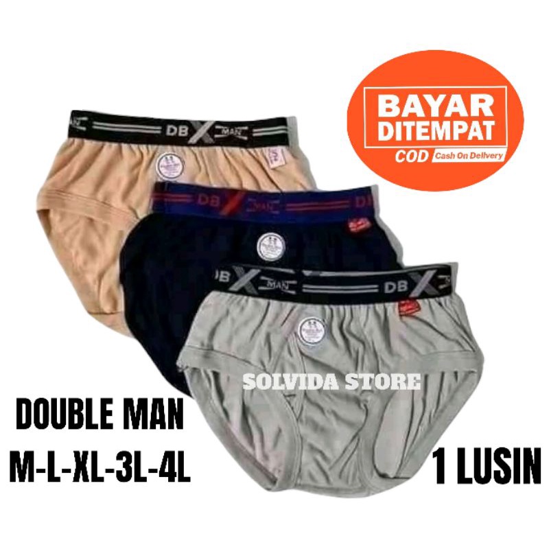 (1 LUSIN) celana dalam laki-laki double man/dbx pro | cd double man m-l-xl-xxl/3L-xxxl/4L