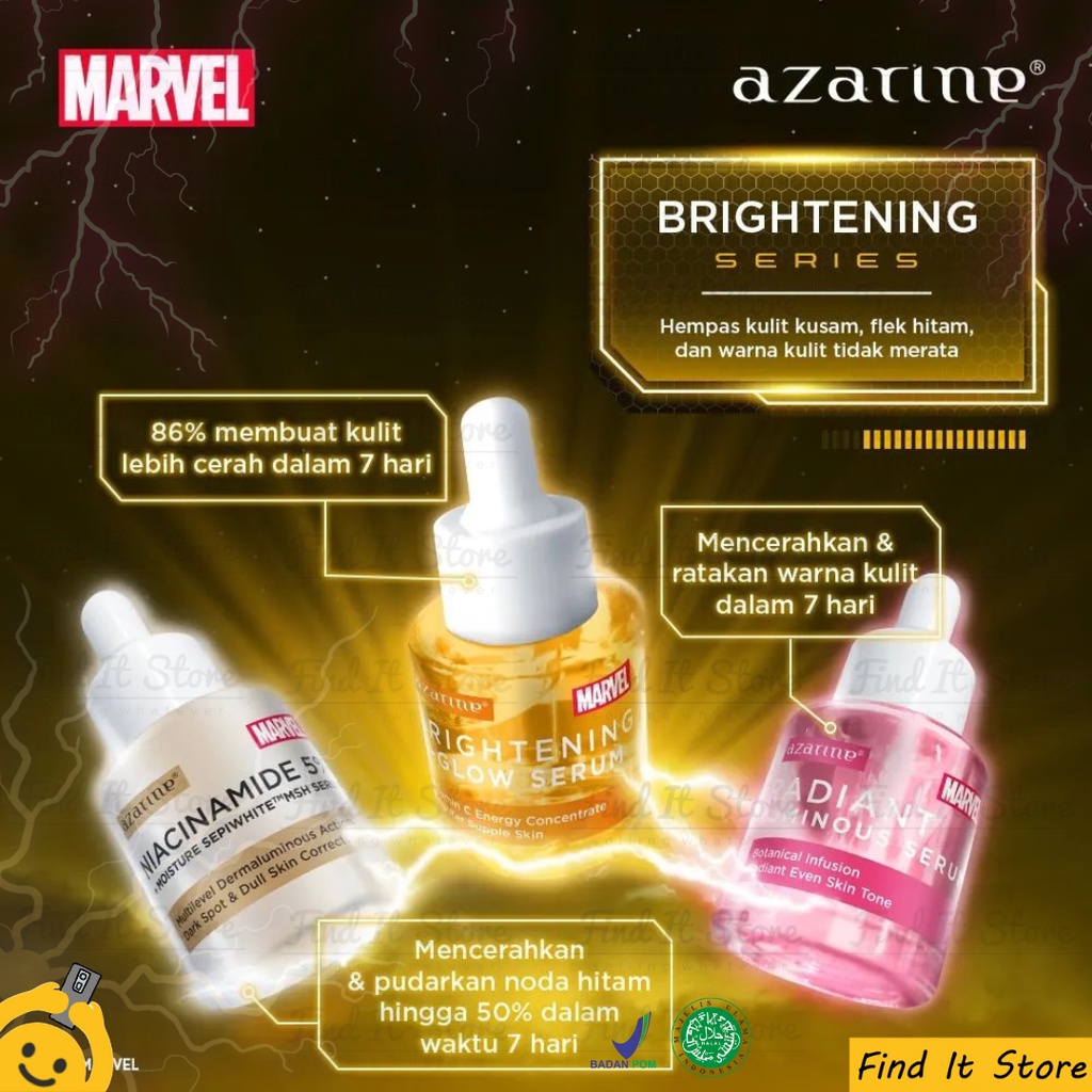 Azarine Face Serum Super Hero Marvel Edition 20ml | Serum Wajah Special Edition | Brightening | Acne | Oil Control | Original BPOM