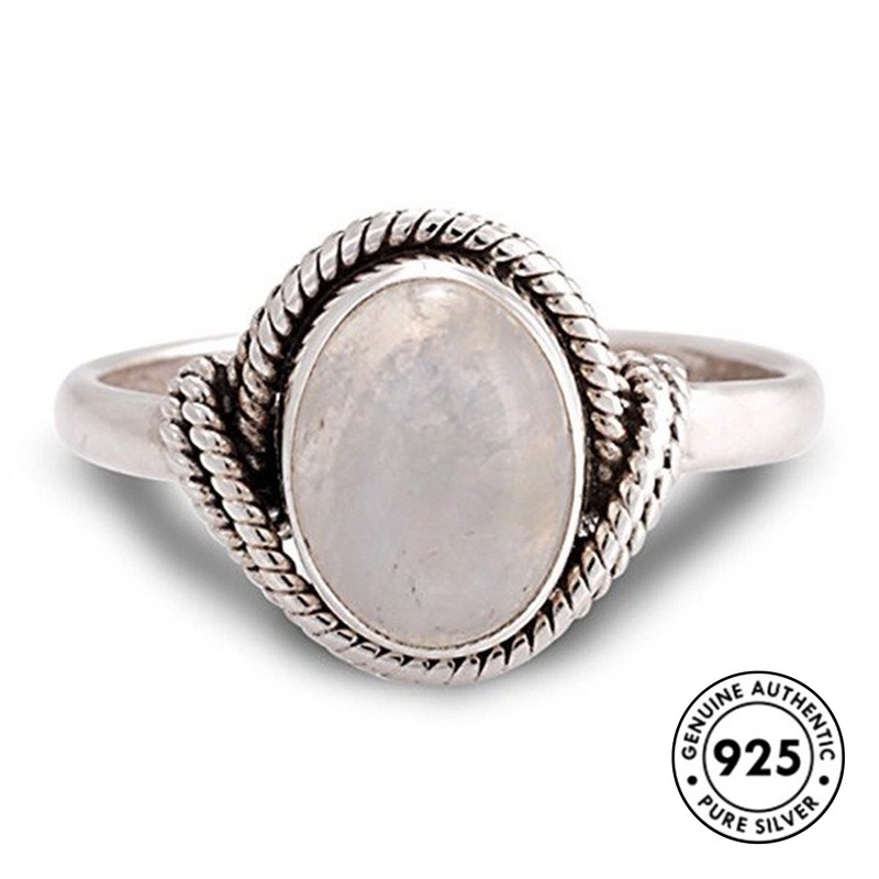 Cincin S925 Silver Hias Kristal Warna Pink Gaya Vintage