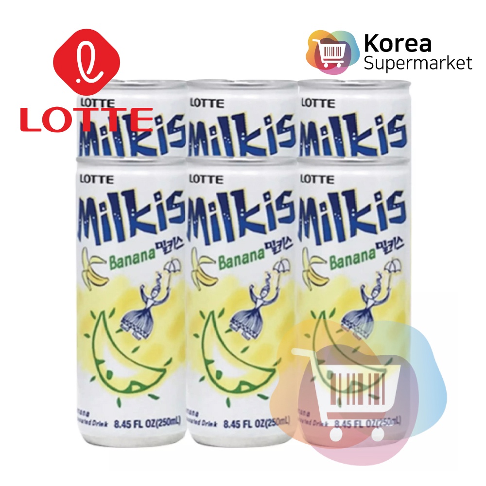 Lotte Milkis Banana 250ml/Susu Soda Rasa Pisang