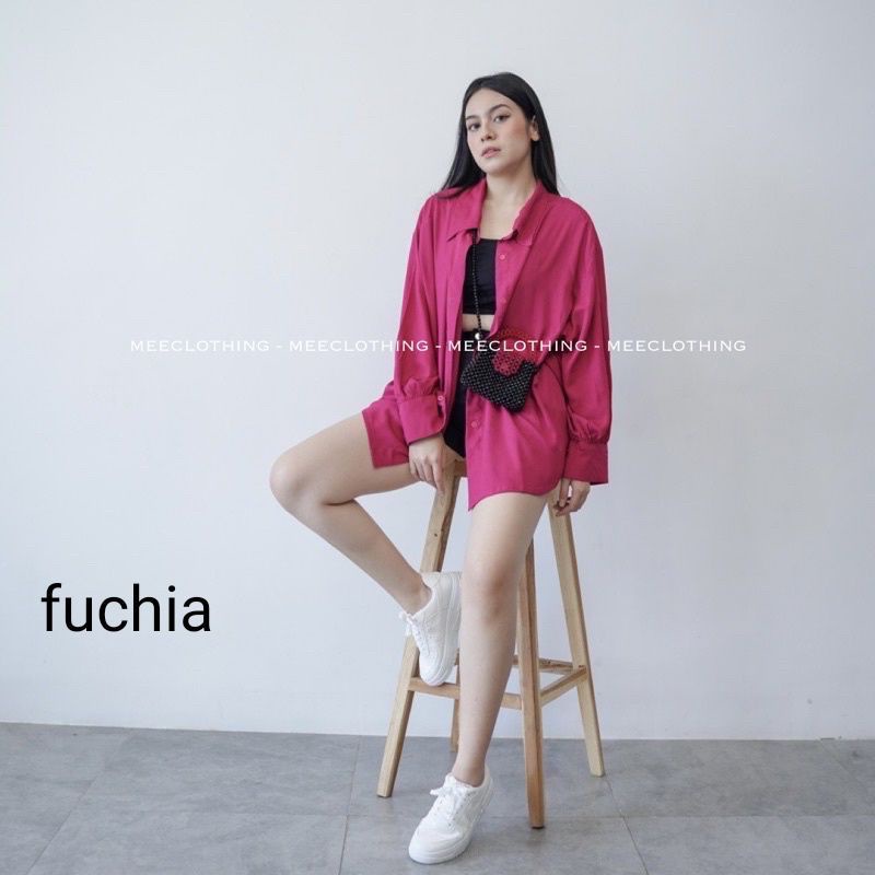 Bahan Adem Nyess Kemeja Rayon Polos/Kemeja Kerja Perempuan//