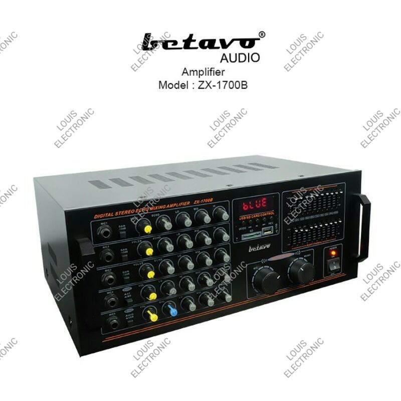 Amplifier Karaoke BETAVO ZX1700B ZX 1700B ZX1700 B Bluetooth ORIGINAL