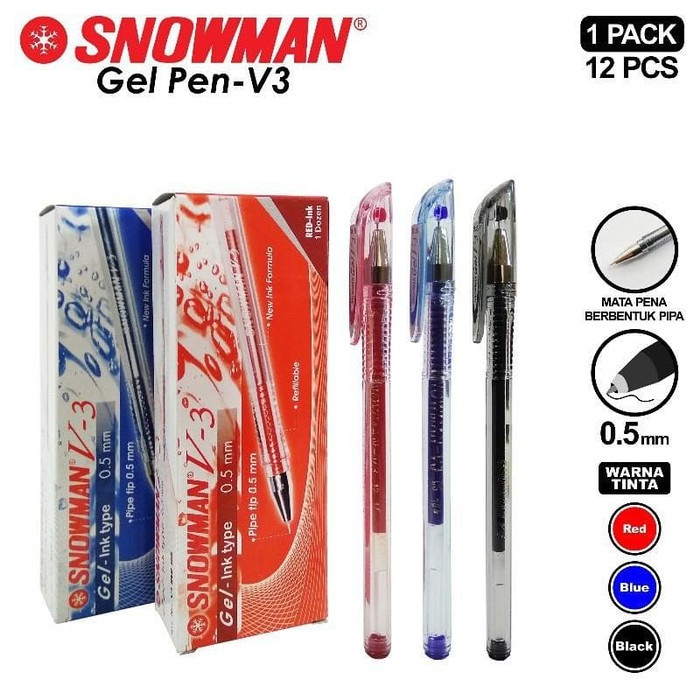 

SNOWMAN V-3 Bolpoin Gel INK (Pack)