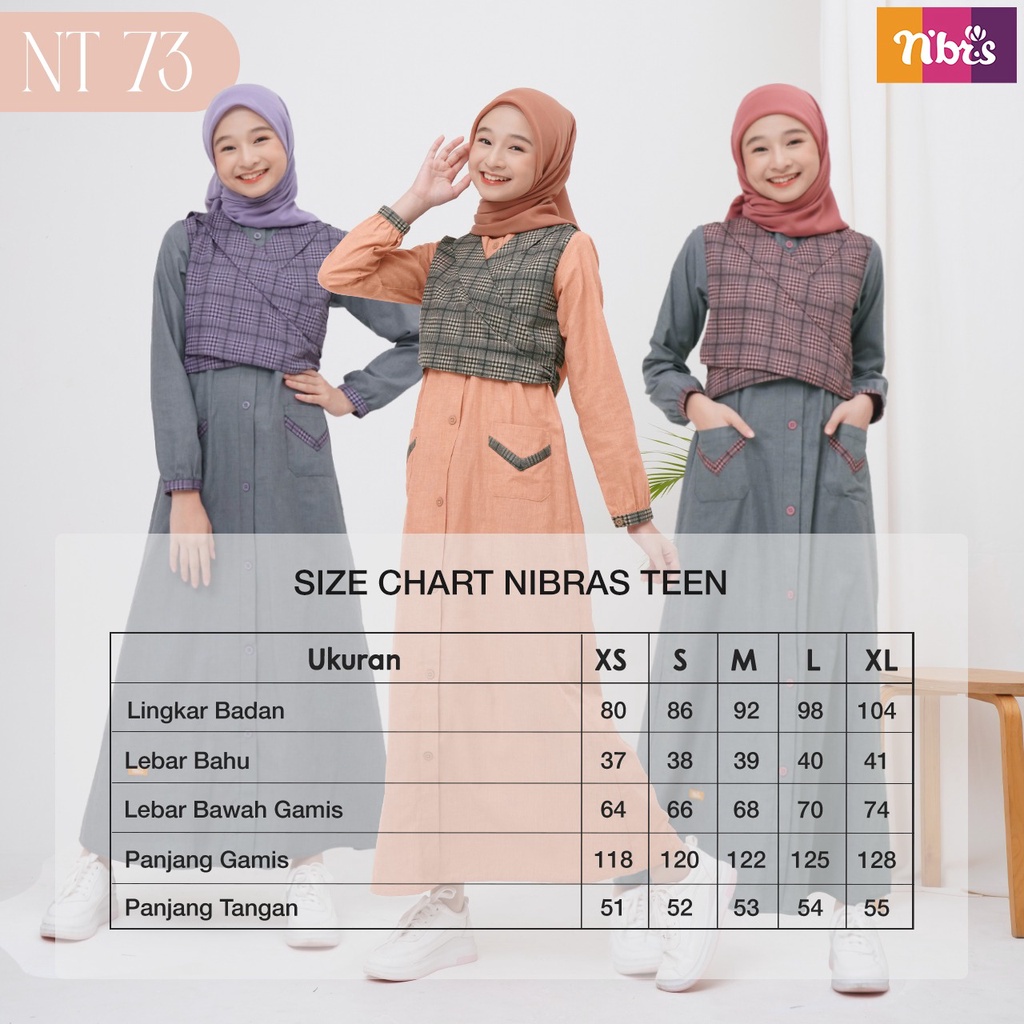 Gamis Nibras NT 75 / Fashion Muslim Nibras Gamis Remaja Terbaru 2022