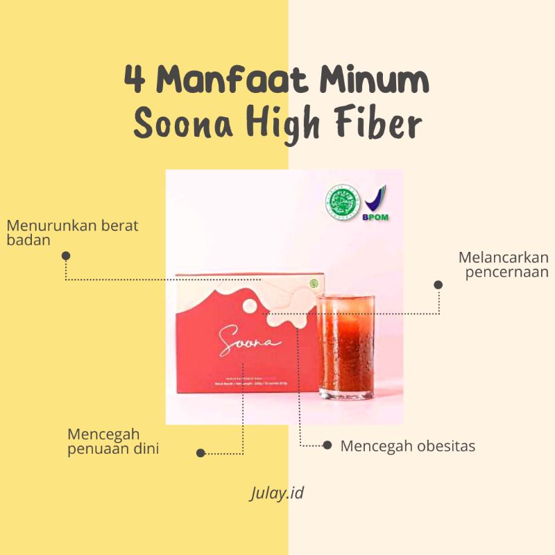 

soona high fiber 15 sachet| minuman herbal rasa anggur | minuman rasa buah penurun berat badan | diet | detox | langsing | kurus | minuman penurun berat badan halal bpom mui | minuman kesehatan penghancur lemak | minuman penghilang berat badan murah aman