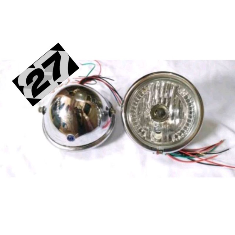 Reflektor lampu haedlamp jute kaca bening plus sein