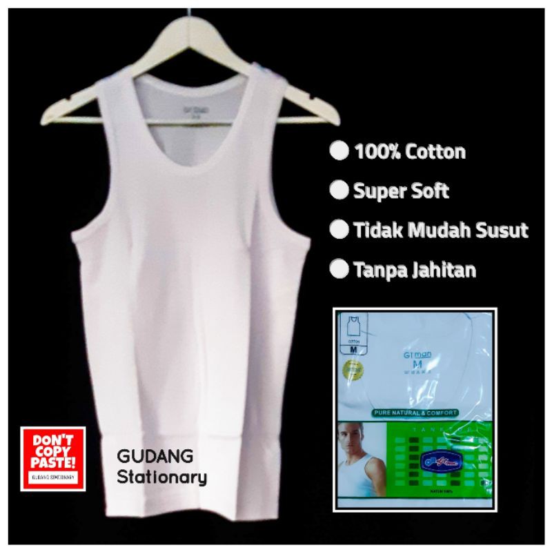 Tanktop Pria GTT01 GTMAN Putih Polos