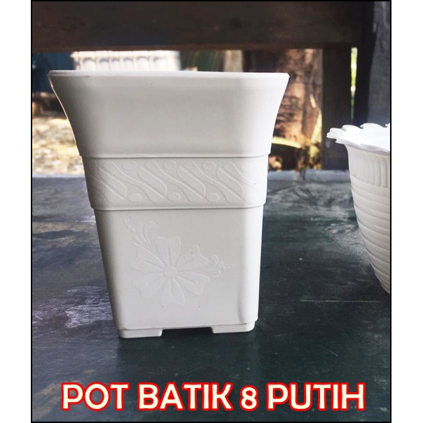 Pot Kotak Kecil BATIK 8 cm Putih By Garden Of Love Pot Kotak Tinggi Kecil 8 Cm Nkt Putih Hitam