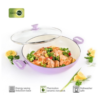 GreenPan Delight Lavender Cvd Wok 32 cm / 5.43 L