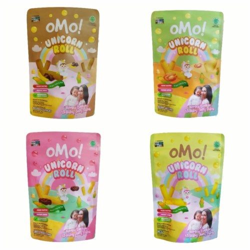 Omo snack Unicorn Roll / snack baby beberoll /OMO Healthy Snack For Kids / OMO! Healthy Snack For Kids Camilan Bayi / Snack MPASI / Snack Bayi / Snack Anak / Cemilan Bayi / Cemilan Anak / Omo Snack / No Pengawet / Free Gluten / Halal BPOM