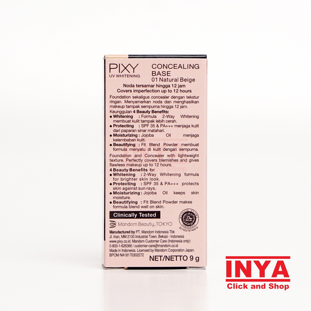 PIXY UV WHITENING CONCEALING BASE 01 NATURAL BEIGE 9gr