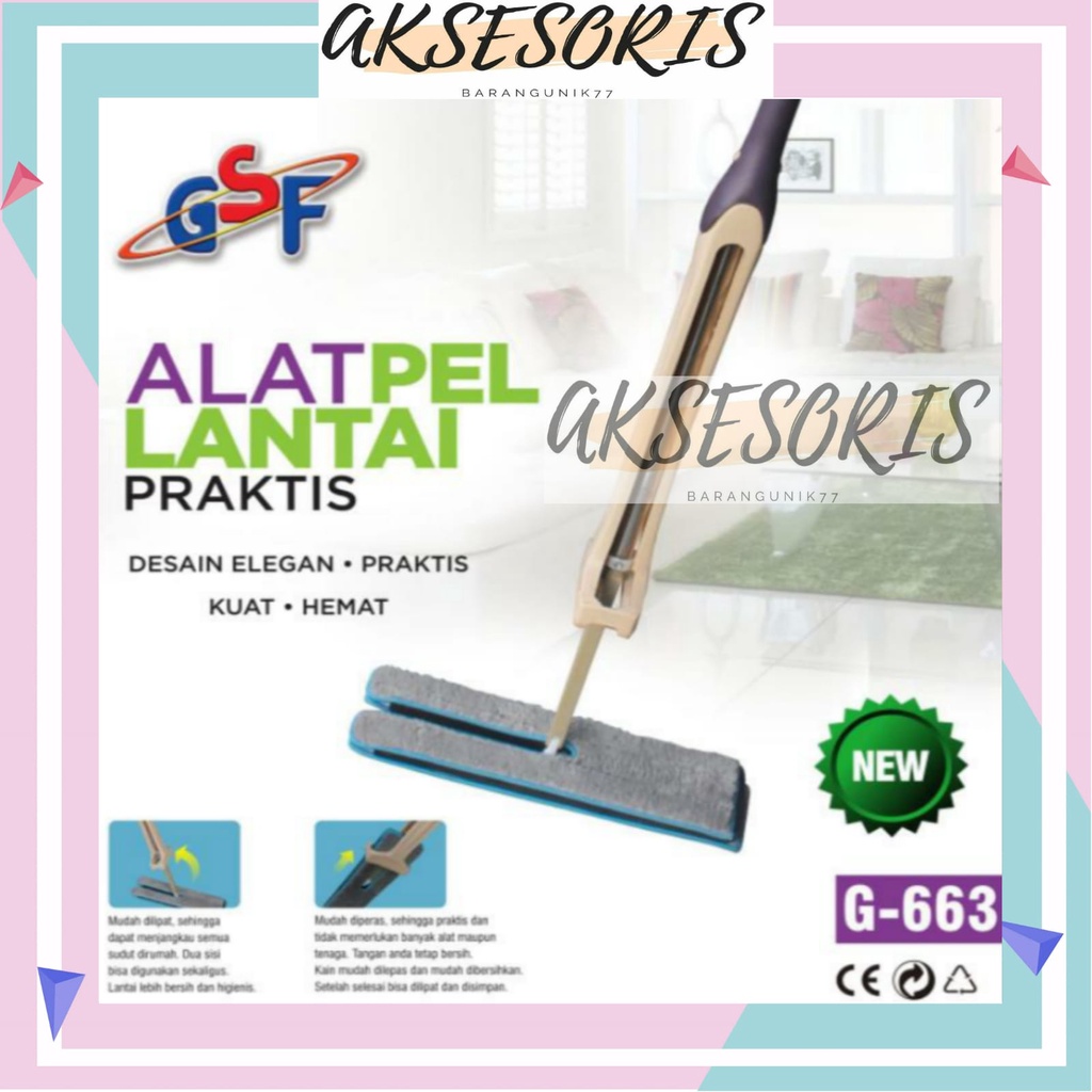 ALAT PEL LANTAI PRAKTIS GSF G-663 / ALAT PEL MAGIC MOP FLAT ROTARY DOUBLE SIDE / ALAT PEL FLAT ROTAR