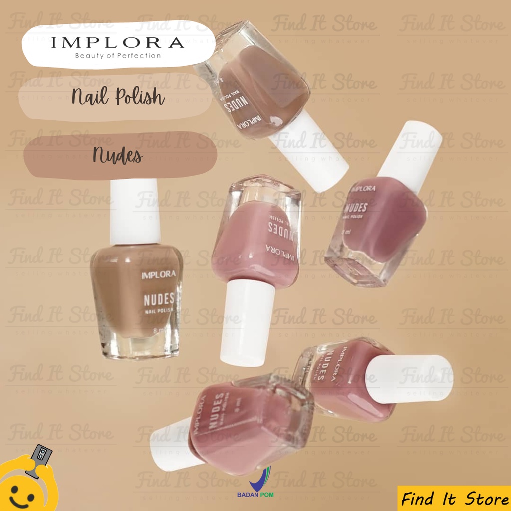 Implora Nail Polish Kutek Cat Pewarna Kuku Nudes | Clear | Wonder | Red BPOM