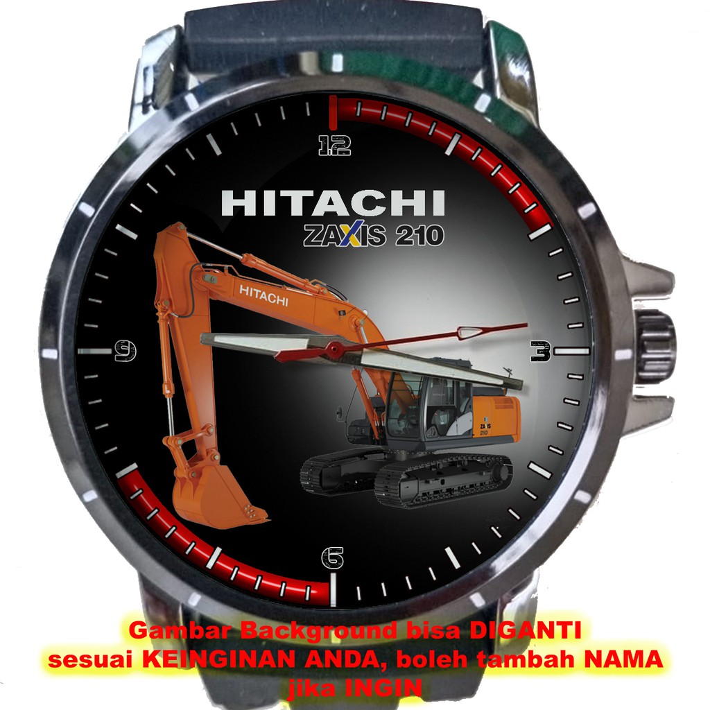 HITACHI ZAXIS 210 art 3 Jam Tangan Pria Background STIKER DOANG Custom Gambar Logo Nama