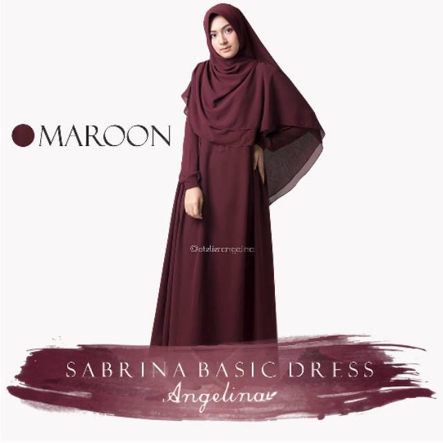 Sabrina basic dress maroon xs atelier angelina
