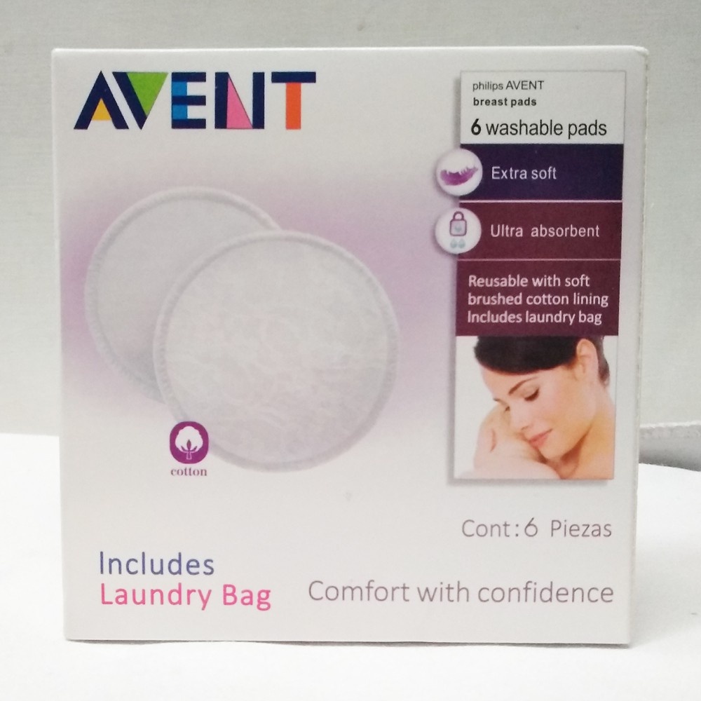 AVENT / LOVE MOM washable BREAST PADS isi 6 pcs bisa dicuci + free Laundry Bag untuk Breastpad SNI