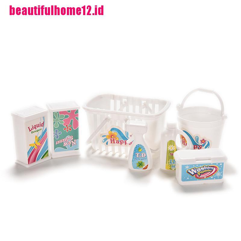 【beautifulhome12.id】7 Pcs/Set Fashion Kitchen Cleaning Supplies Doll Accessories Kid Play House Toy