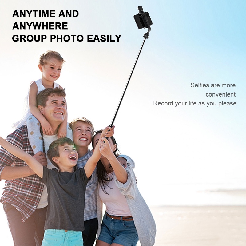 GROTIC Q02s Tripod Selfie Stick Fill Light Bluetooth Remote Tongsis 1045mm