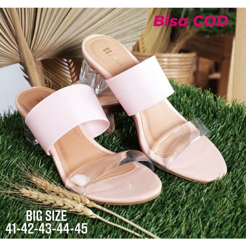 Sandal Kaca Wanita Ukuran Jumbo/ Heels Kaca Makazi Premium Ukuran Besar Salem, 41