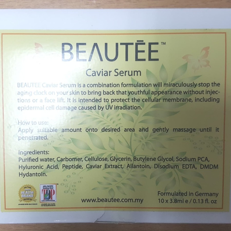 BEAUTEE SERUM CAVIAR 1 BOX isi 10 botol/ SERUM ANTI AGING