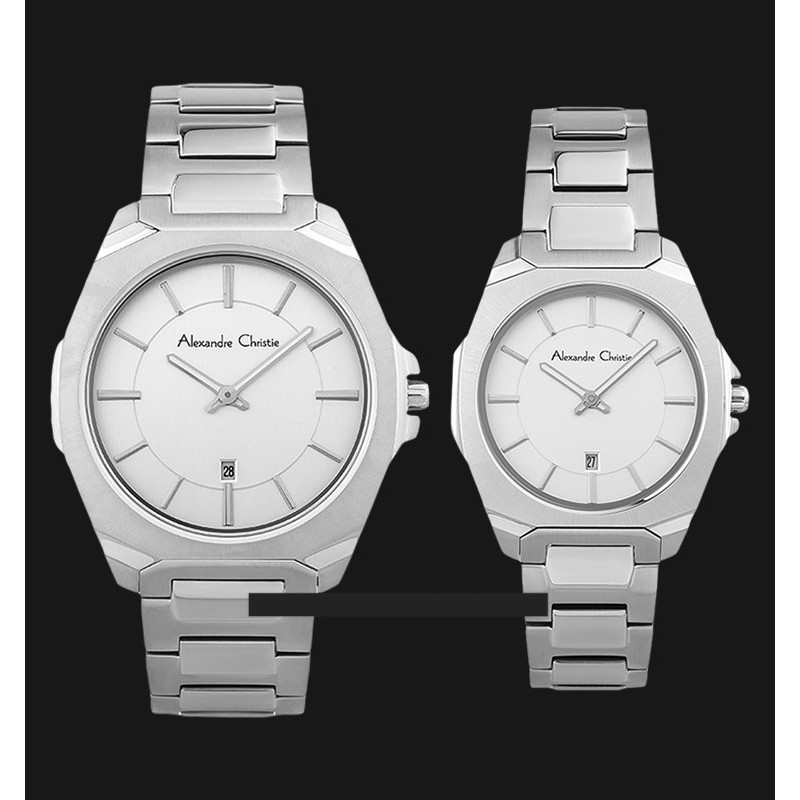 Jam Tangan Alexandre Christie AC 8611 BSSSL Couple Silver