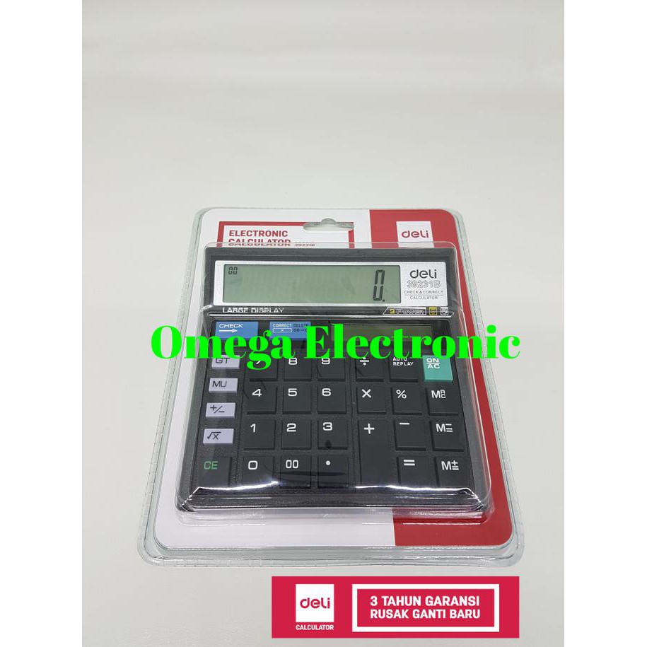 

DELI 39231 CALCULATOR CHECK & CORRECT DESKTOP KALKULATOR MEJA OFFICE - CUCI GUDANG LHOOO