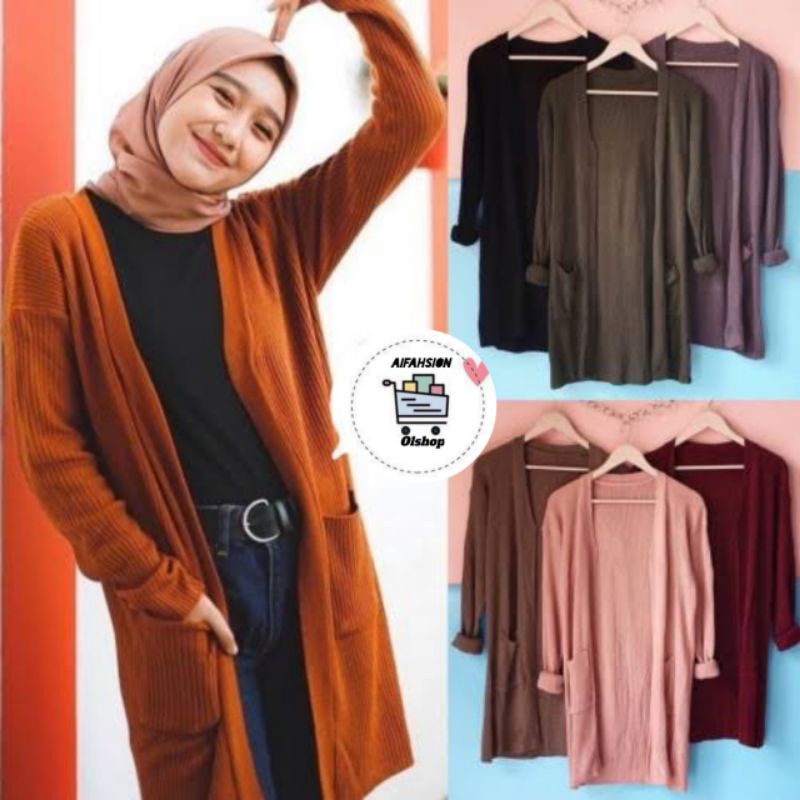 SWEATER RAJUT CEWE MURAH|CARDIGAN LONG PASTEL|TERMURAH