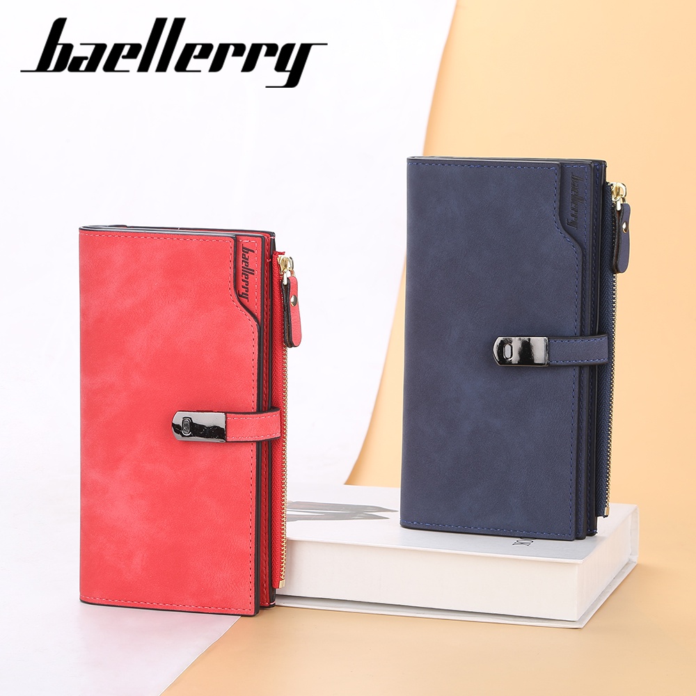 BAELLERRY N2355 Dompet Wanita Panjang Dompet Handphone Bahan Kulit PU Leather WATCHKITE WKOS