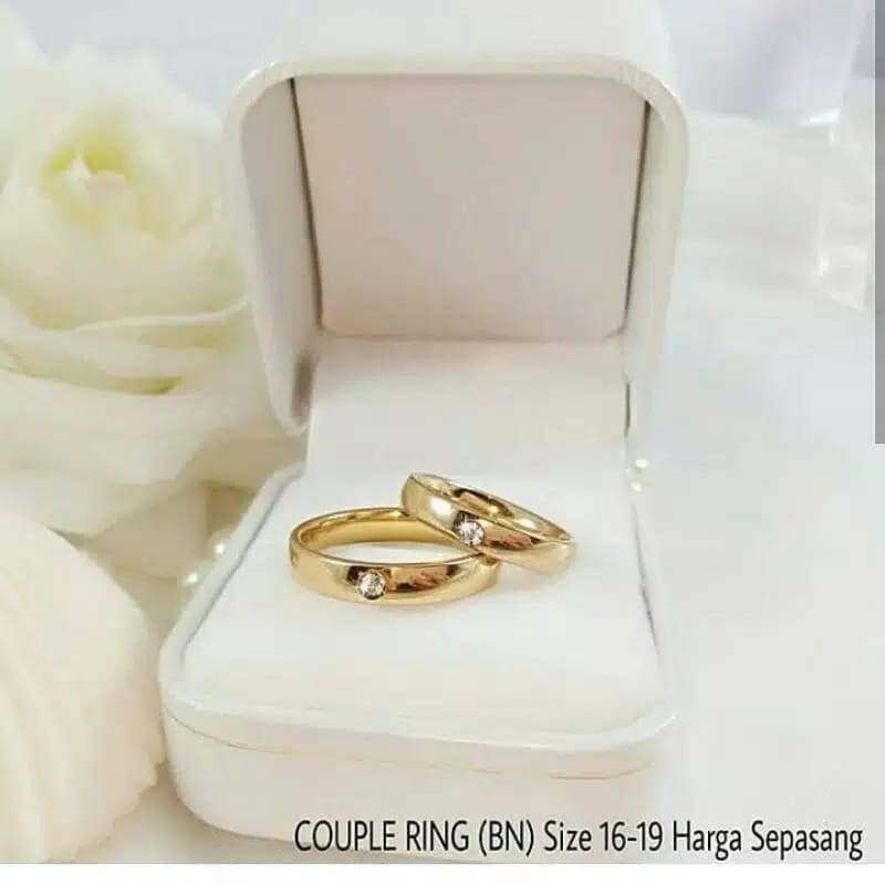 CINCIN COUPLE/PASANGAN DAPAT 2 PCS TITANIUM  ANTI KARAT SELAMA NYA HARGA PROMO