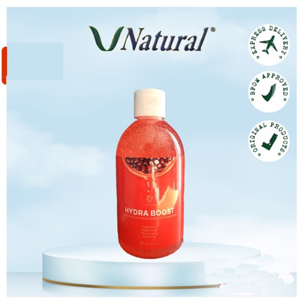 V NATURAL - Body Wash | Body Scrub | Body Lotion Hydra Boost Pomegranate Pomegrante 300ml | Whitening | Moisturizing