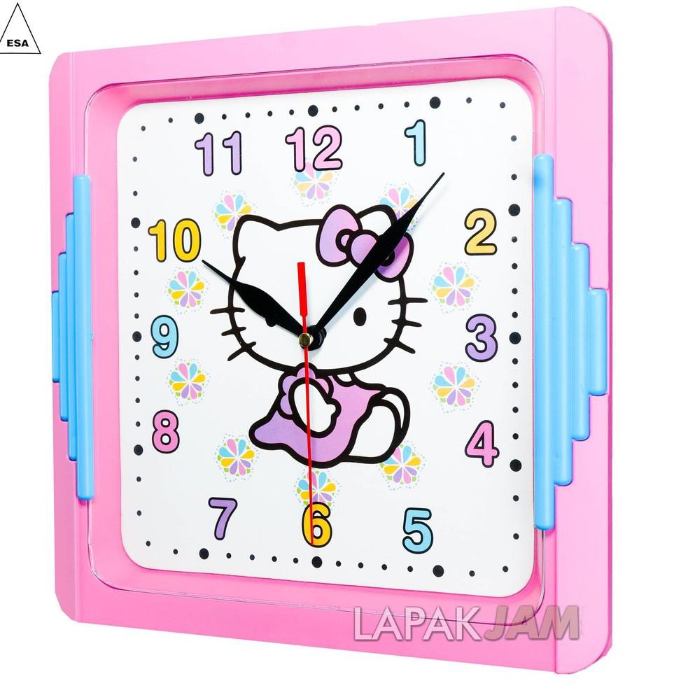 Jam Dinding Karakter Hello Kitty Wall Clock Lucu Murah Esa 890 Art Q43 Shopee Indonesia