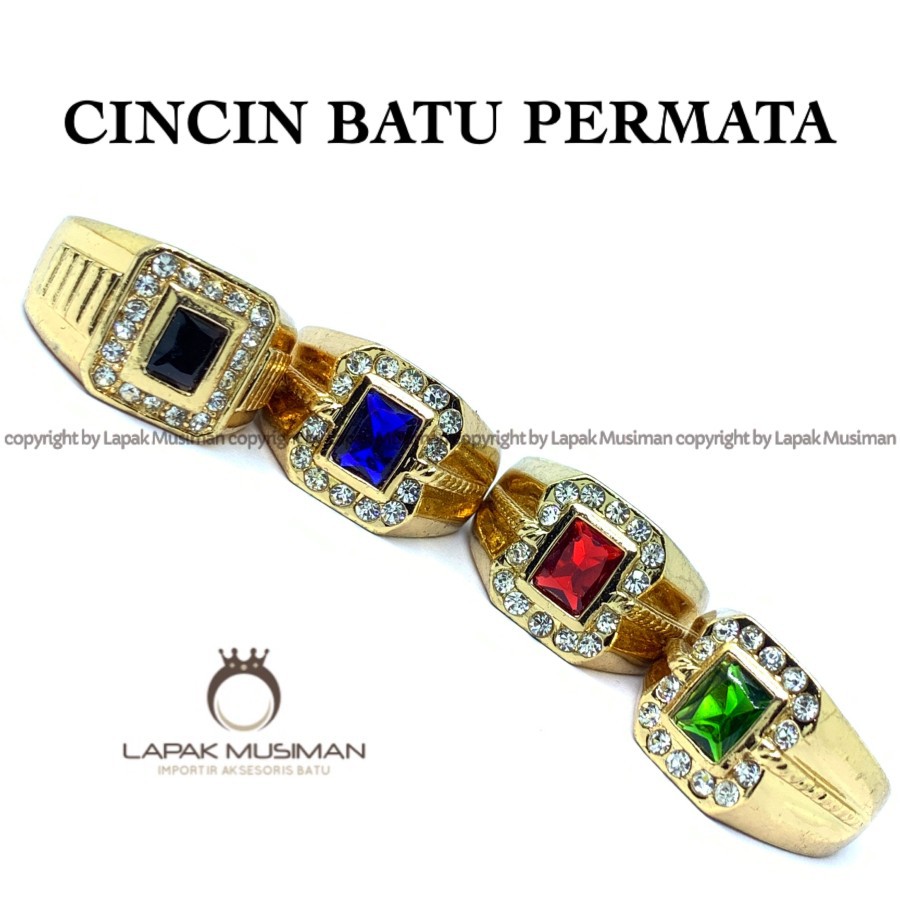 [Bayar di Tempat] Cincin Pria Batu Permata