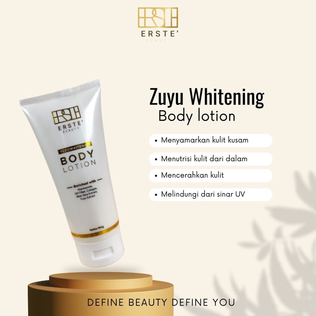 ERSTE BEAUTY BODY LOTION SKINCARE BODYCARE GLOWING WHITENING BPOM YUZU EKSTRAK PERAWATAN TUBUH VIRAL