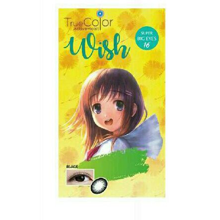 Softlens True Color Wish Super Big Eyes 16.0 mm Black and Grey / Tersedia warna hitam dan abu