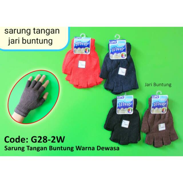 Sarung Tangan Jari Buntung Rajut / Hand Gloves Unisex Setengah Jari Terbuka