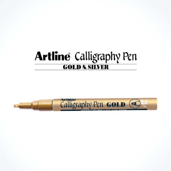 

Wow Spidol Artline Ek-993Xf Gold&Silver (Calligraphy Pen) Original Bergaransi