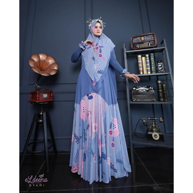 Blossom Eldeena Series By Kanaya Original Gamis Syari Ceruty Armany Premium Mix Jersey Korea Set Hij