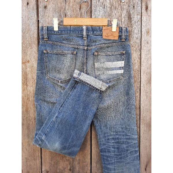 momotaro jeans selvedge 14,8oz slim fit blue wash second preloved