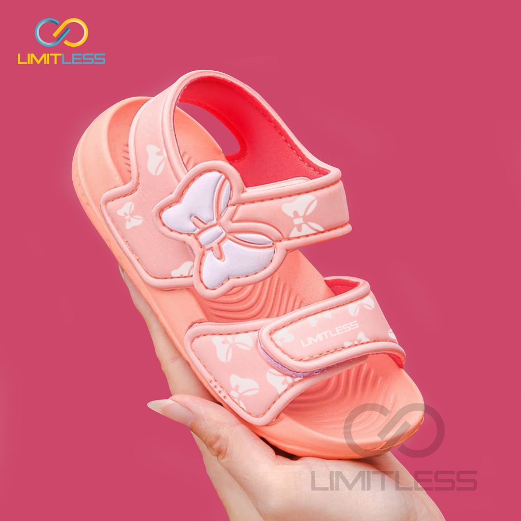 Sandal Anak Cewek Motif Kupu Kupu Cute Sendal Anak Perempuan Karakter Sepatu Sandal Anak Tali Belakang Ringan Nyaman