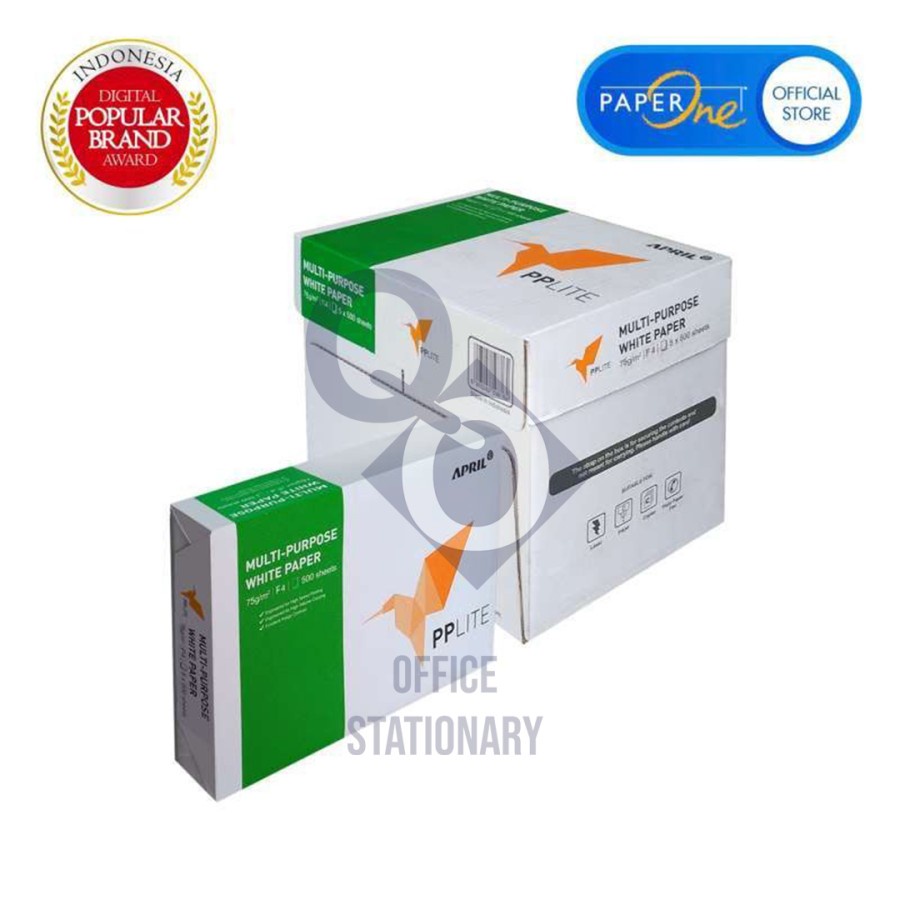 

Kertas HVS F4 Folio 75 Gram 75gr PPlite PP Lite 1 Karton Dus Murah Khusus Gosend