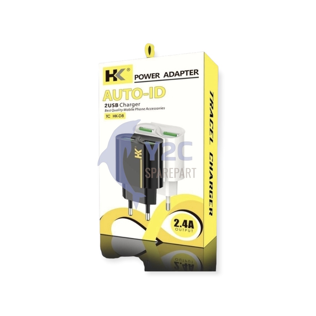 CHARGER HK D8 AUTO ID FAST CHARGER 2 USB 2.4 AMPERE / CASAN CAS