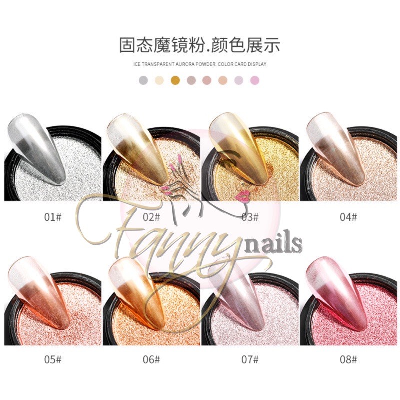 NAIL CHROME POWDER COMPACT JAPAN NAILS STYLE / bubuk chrome gold powder kuku chrome hologram nail