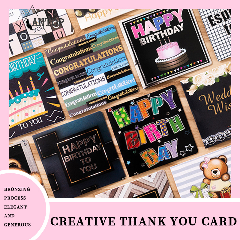 Happy Birthday Thank You Greeting Card Wedding Supplies Holiday Gift Card Kartu Ulang Tahun ANTOP