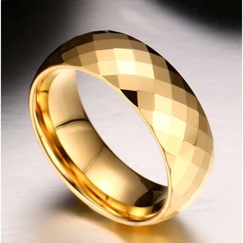 European and American hot style gold multi-faceted ring