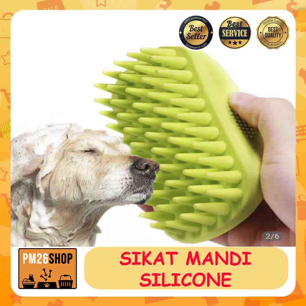 Sikat Mandi Silikon Anjing Kucing Sikat Grooming Silicon Kucing Anjing