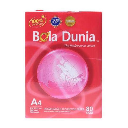 

Kertas Hvs A4 80 Gram Bola Dunia (Isi 5 Rim) Mayastore11