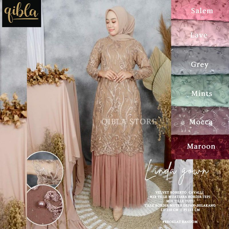 LINDA GOWN DRESS PESTA BY QIBLA