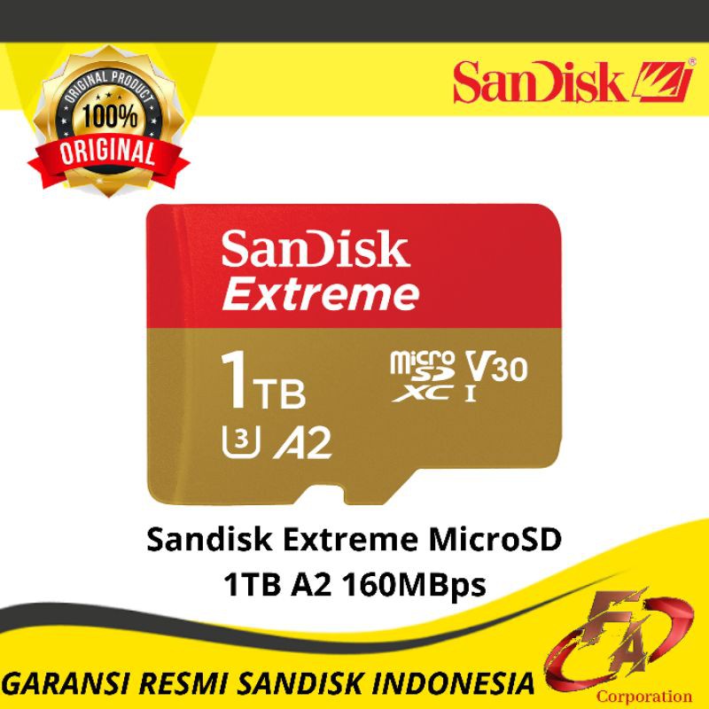 Memorycard MicroSD Sandisk 1TB 160 Mbps - Original Resmi Sandisk