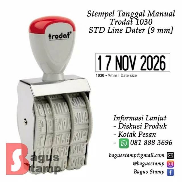 

mg Stempel Tanggal Besar Trodat 1030 STD Manual Dater 9mm 9 mm