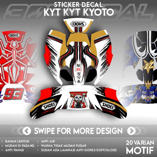 Sticker Decal Helm KYT KYOTO Part 1 | Decal Sticker | Decal Helm